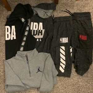 Bundle of Boys sweat shirt and pants, Various brands. All size 10/12 (m)